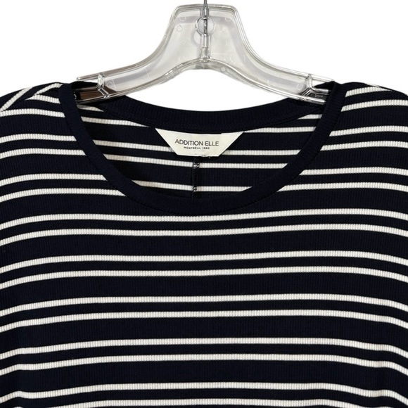 NWOT, Addition Elle, Plus-Size Wave-Patterned Striped Maxi Dress, 3X, Navy - Picture 4 of 10